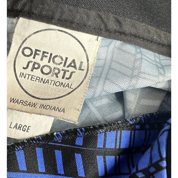 Official Sports Nisao Soccer Referee Blue Striped long Sleeve jersey Size L - Picture 5 of 6